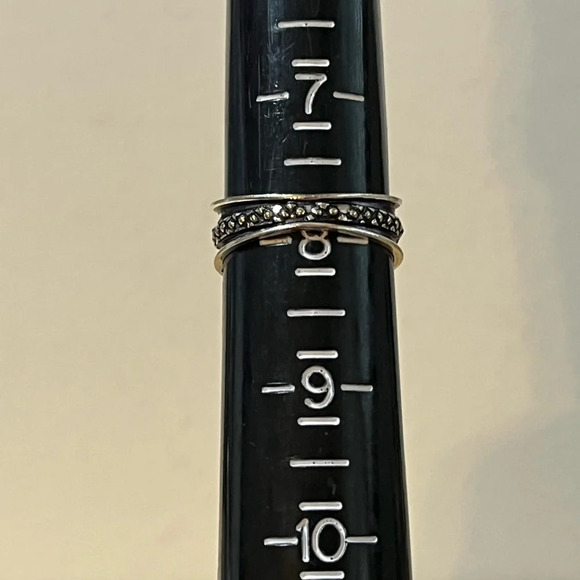 925 STAMPED STERLING SILVER OVERLAY PREHNITE GEMSTONE SIZE 7.75 - Picture 5 of 8